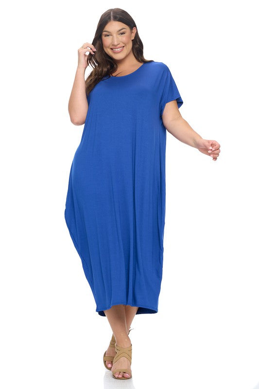 Cocoon Maxi Dress with Dolman Sleeves Plus