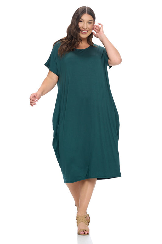 Cocoon Maxi Dress with Dolman Sleeves Plus