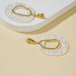 Acrylic Oval Pearl-Gold Earring