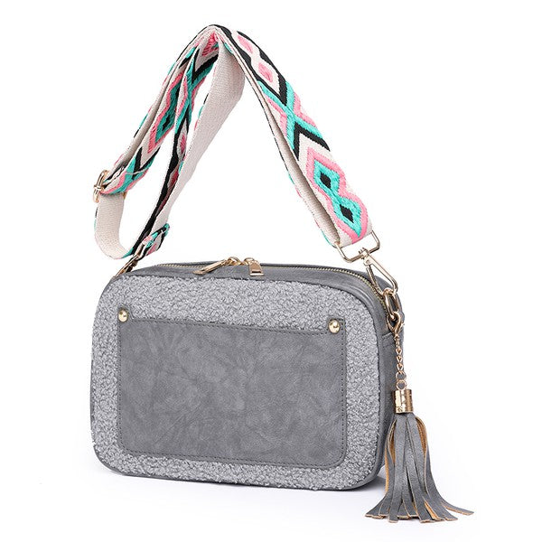 Sherpa Crossbody Purse Handbag Tote Bag