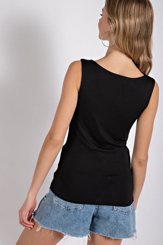 U-Ring Half Double Layered Tank Top