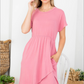 Plus Size Short Sleeve Cinch Waist Tulip Hem Dress