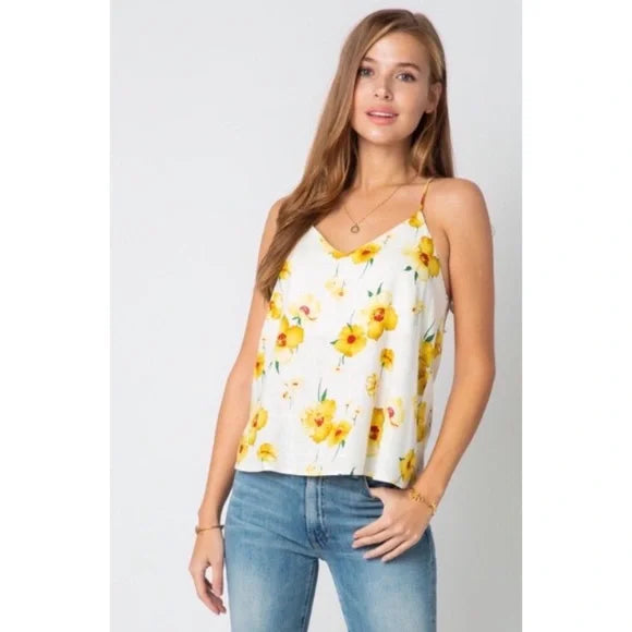 Floral Linen Racerback Tank