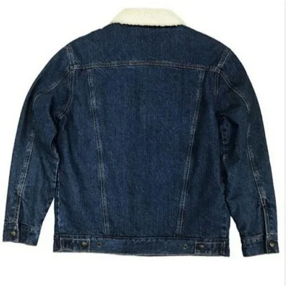 Men denim sherpa jacket