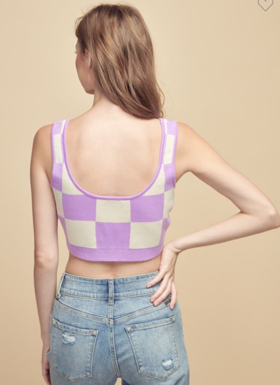 Checkers crop top