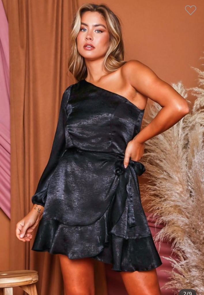 Satin Off Shoulder Dress